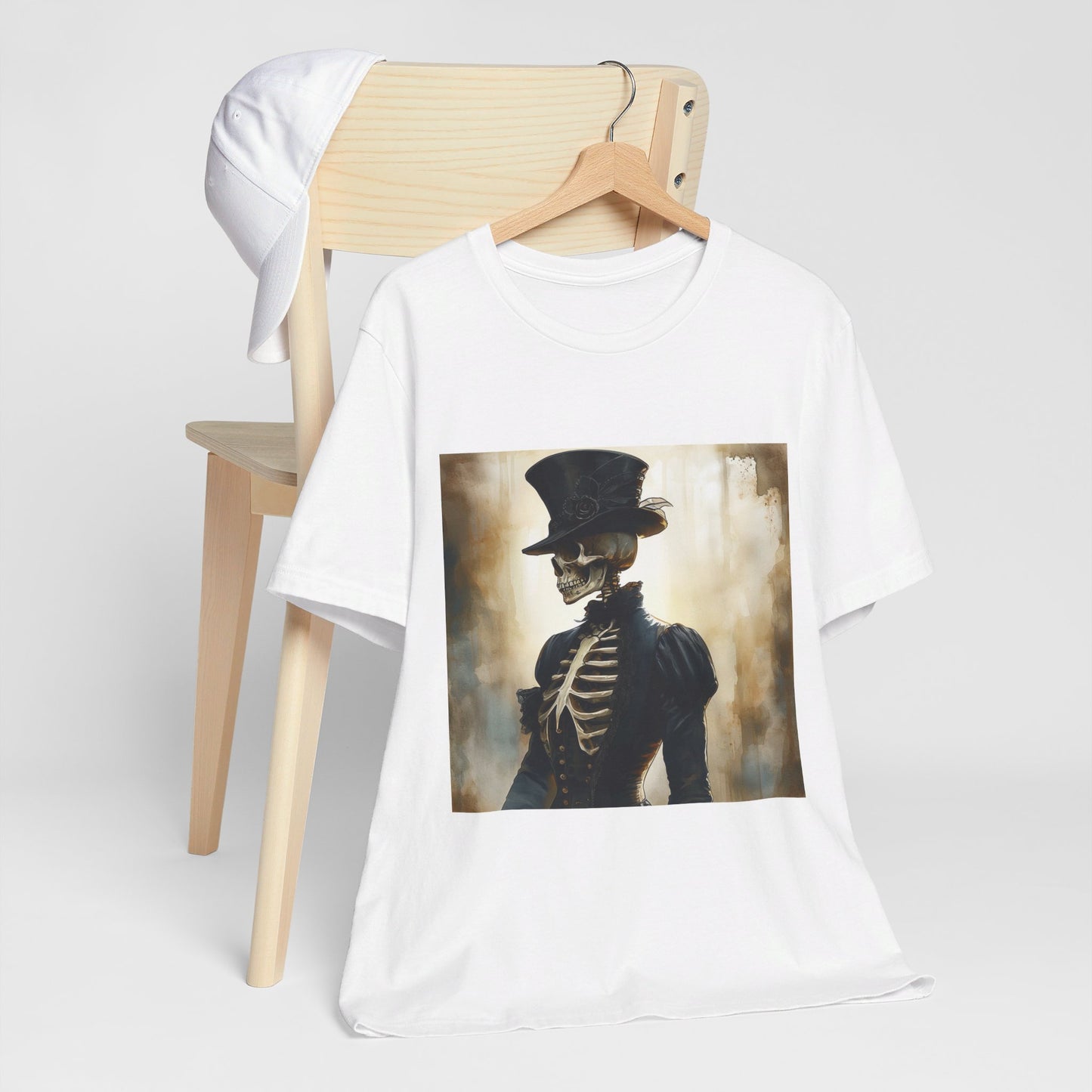 Top Hat Victorian Skeleton Unisex Jersey Short Sleeve Tee