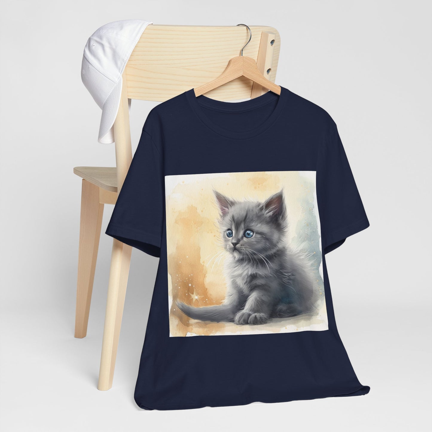 Fluffy Gray Kitten Unisex Jersey Short Sleeve Tee