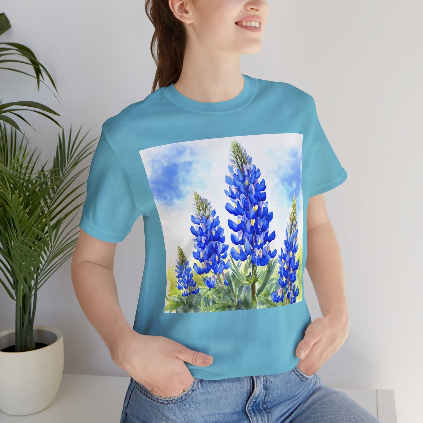 Bluebonnet Fields Unisex Jersey Short Sleeve Tee - Nature Inspired Botanical Art