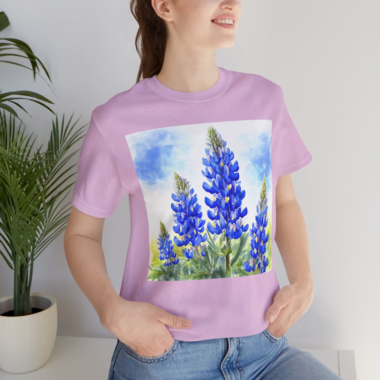 Bluebonnet Fields Unisex Jersey Short Sleeve Tee - Nature Inspired Botanical Art