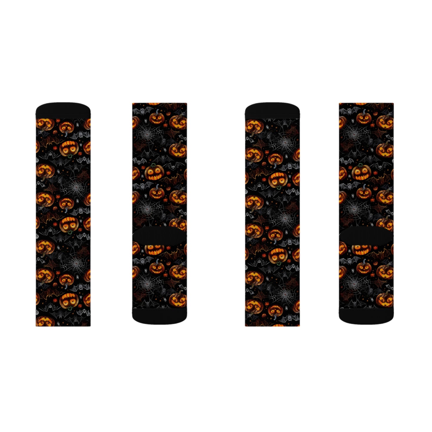 Spooky Pumpkin and Bats Sublimation Socks