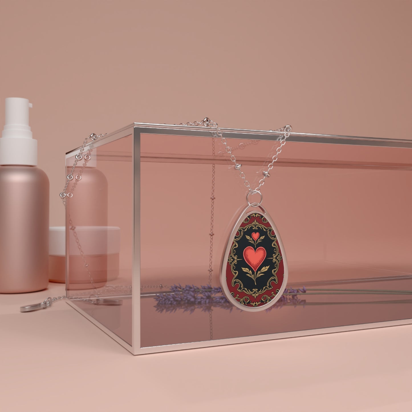 Love is Blooming Valentine's Oval Necklace