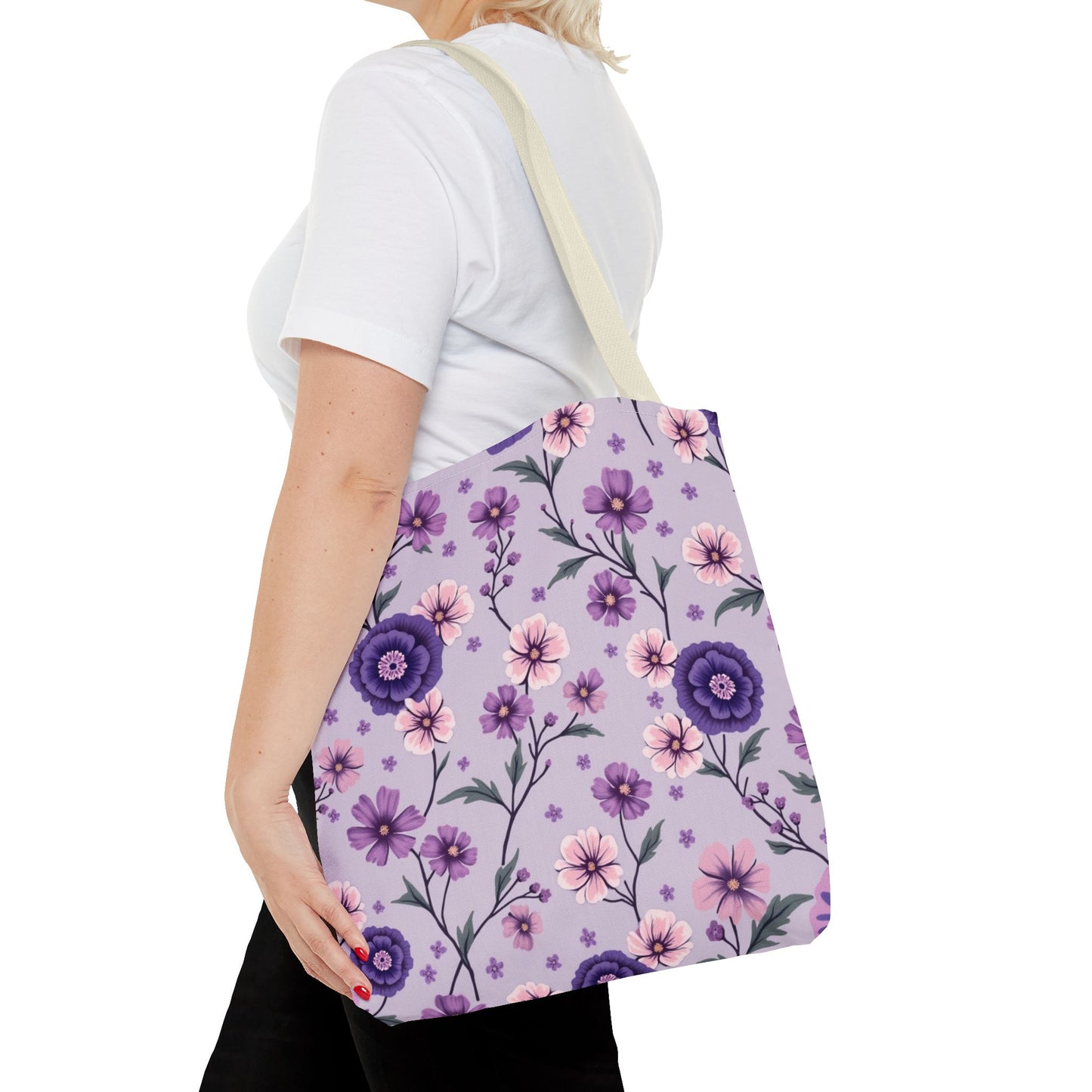 Floral Purple Tote Bag - Stylish and Eco-Friendly for Everyday Use