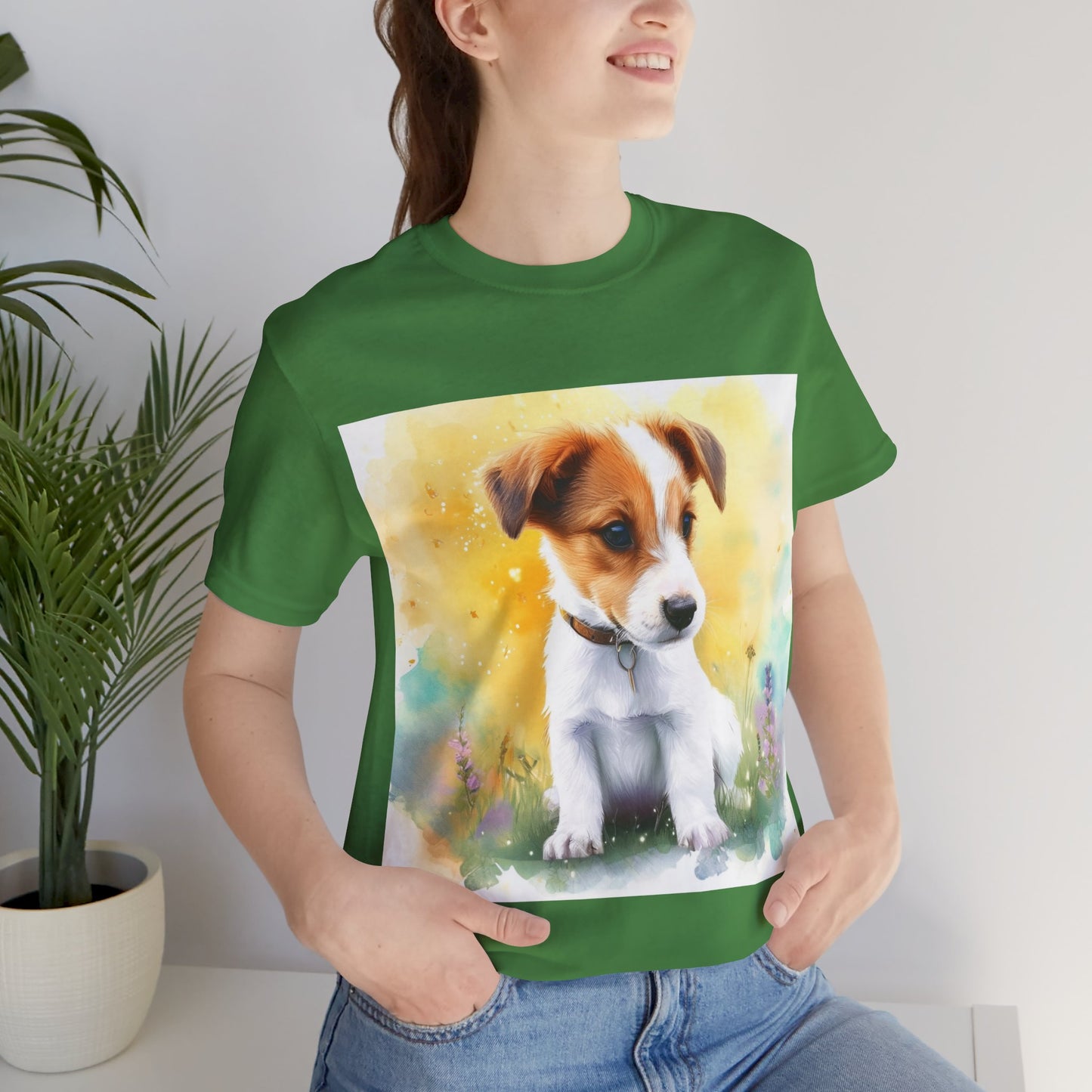 Fuzzy Jack Russell Unisex Jersey Short Sleeve Tee