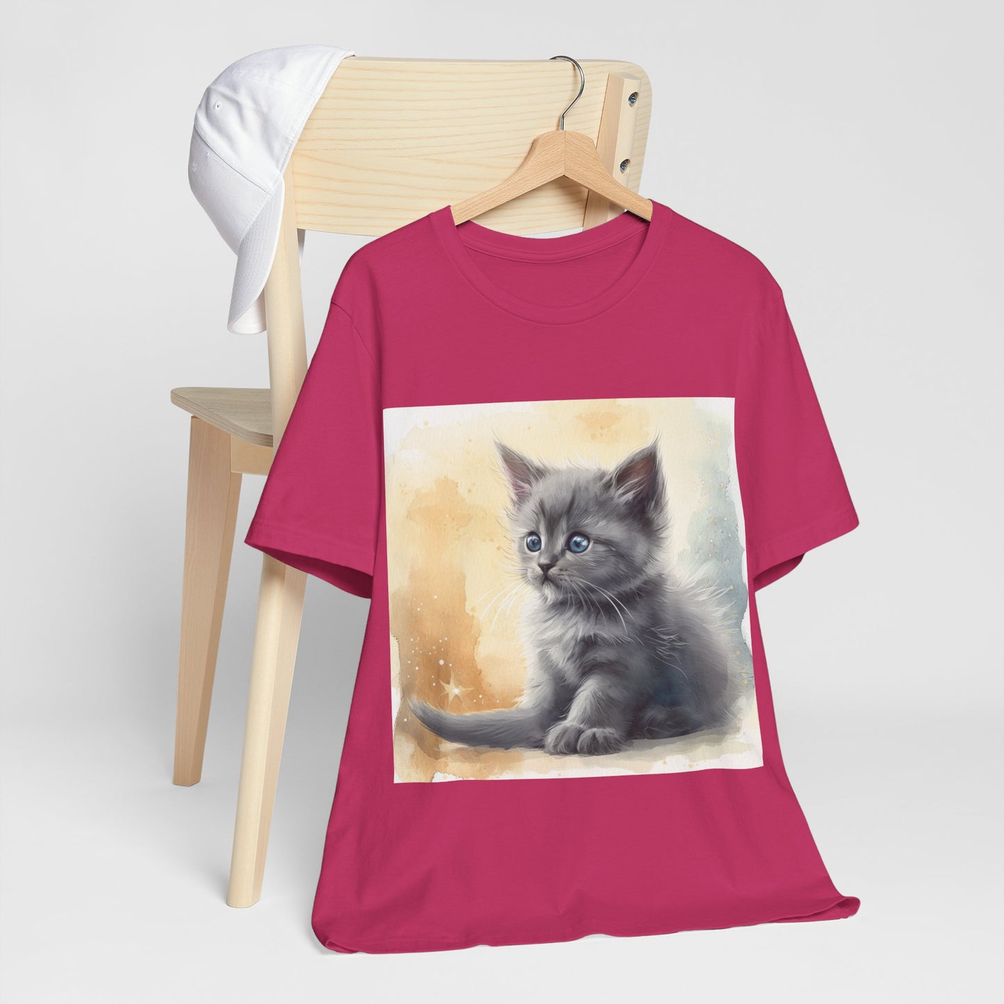 Fluffy Gray Kitten Unisex Jersey Short Sleeve Tee