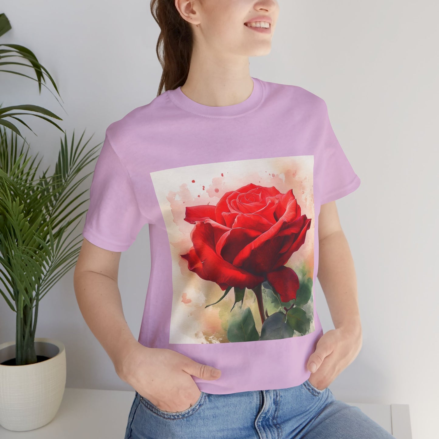 Ruby Bliss Unisex Short Sleeve Tee - Floral Art Top for Nature Lovers