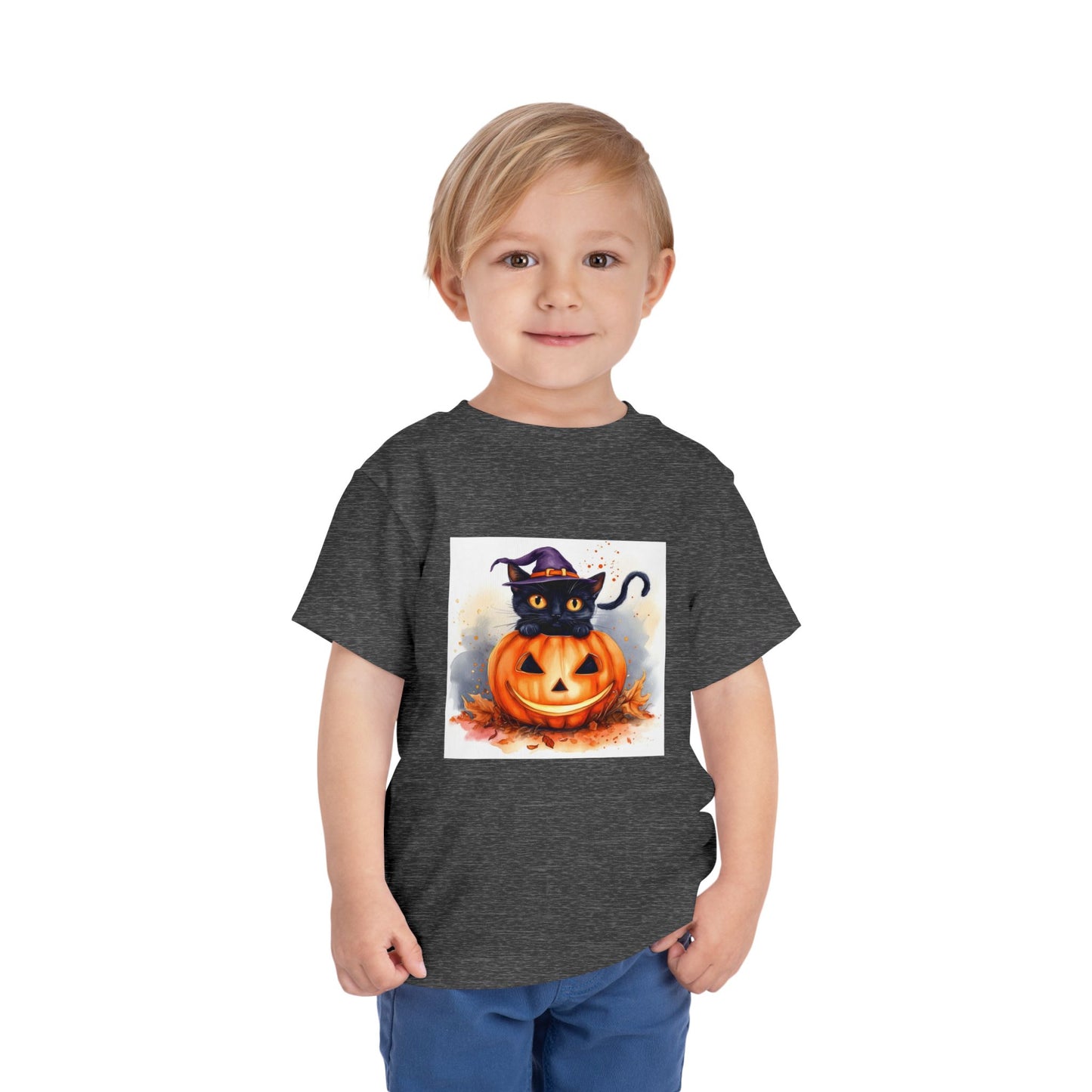 Halloween Cat Toddler Short Sleeve Tee