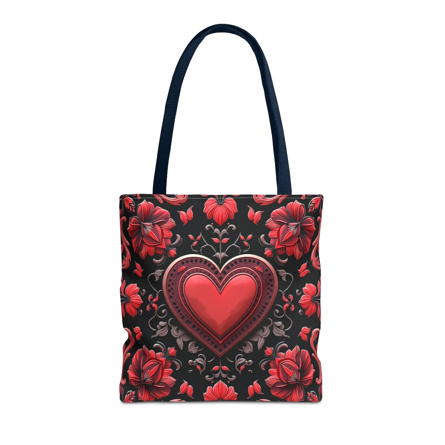 Elegant Floral Heart Design Tote Bag (AOP)