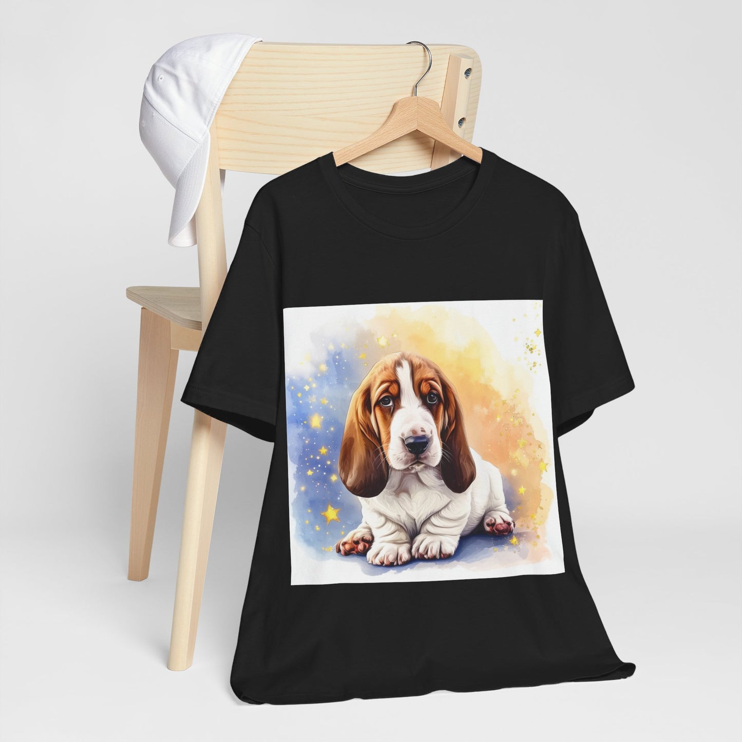Watercolor Basset Hound Unisex Jersey Short Sleeve Tee