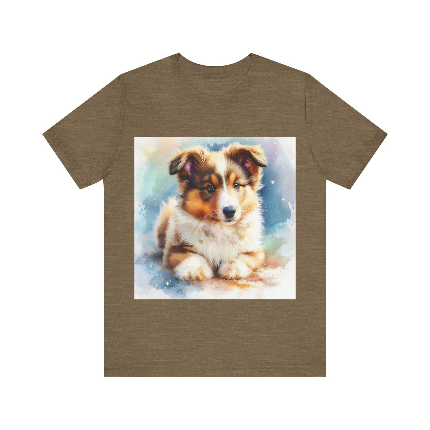 Watercolor Shetland Sheepdog Unisex Jersey Short Sleeve Tee