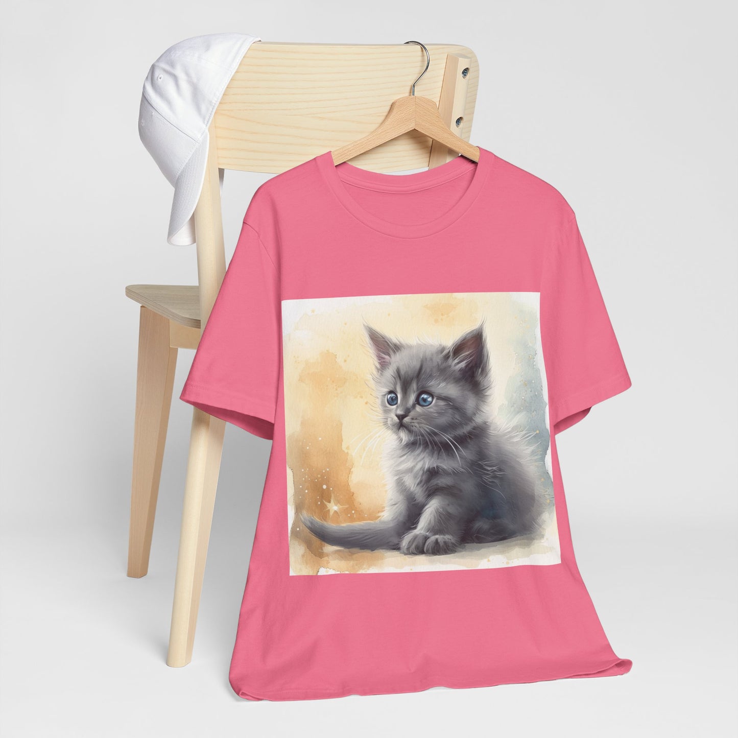 Fluffy Gray Kitten Unisex Jersey Short Sleeve Tee