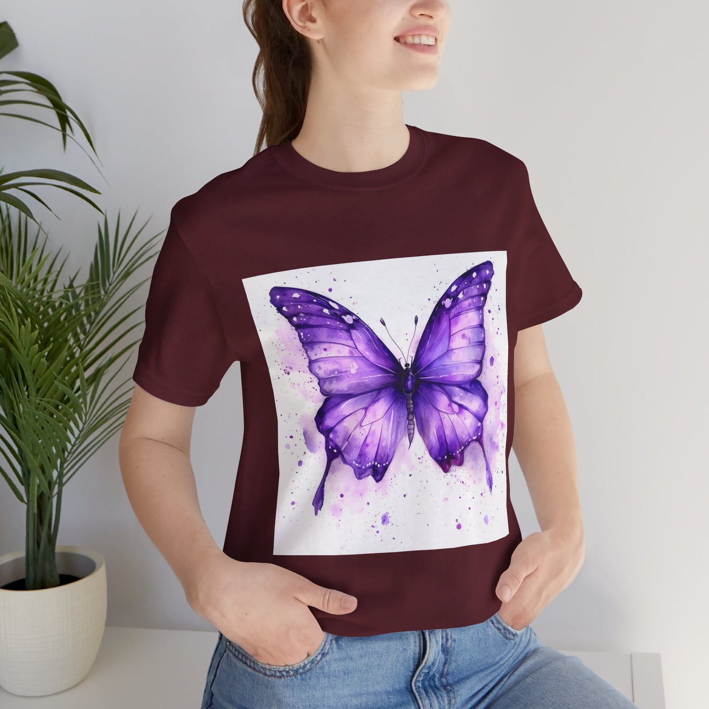Purple Butterfly Dreams Unisex Jersey Tee - Inspirational Garden Apparel