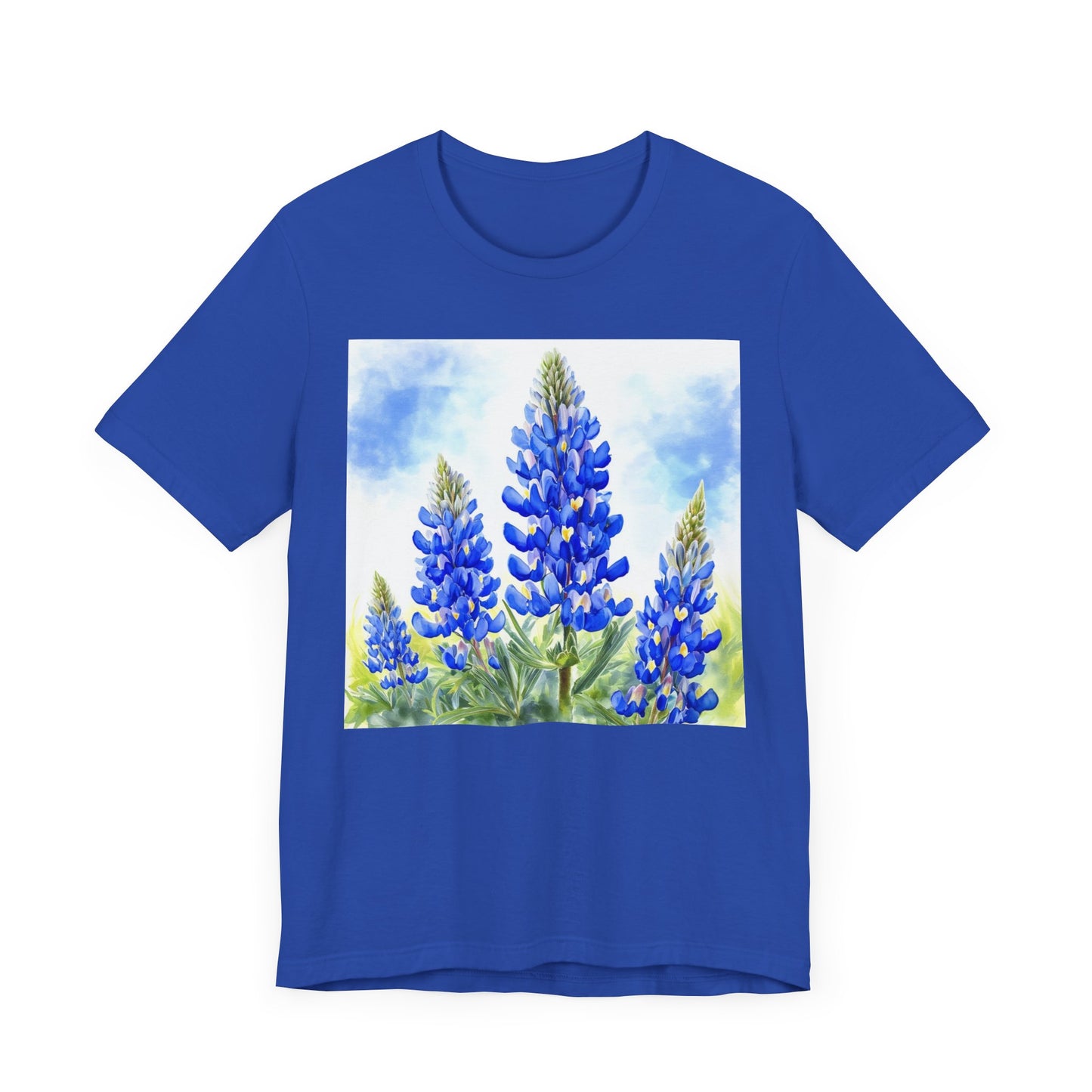 Bluebonnet Fields Unisex Jersey Short Sleeve Tee - Nature Inspired Botanical Art