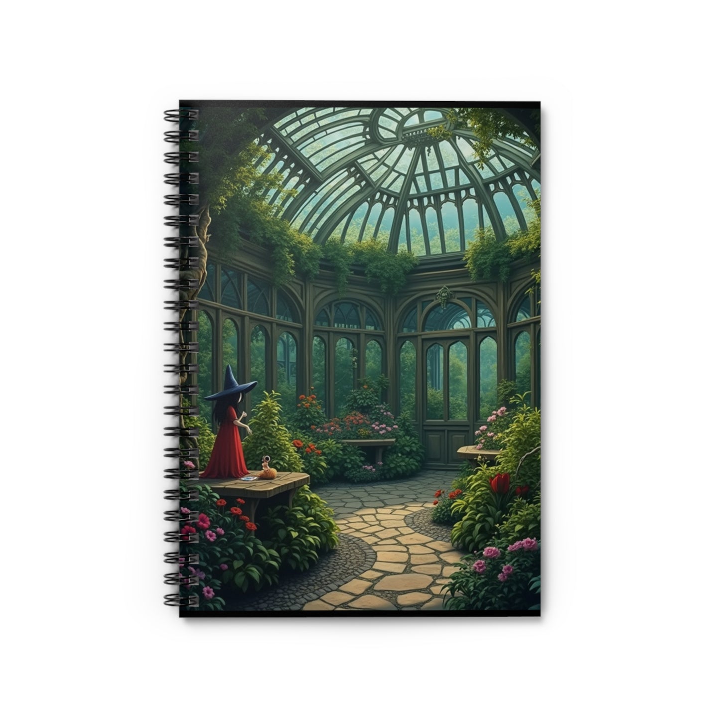 Enchanted Witch's Garden Spiral Notebook - Ruled Line for Creative Souls