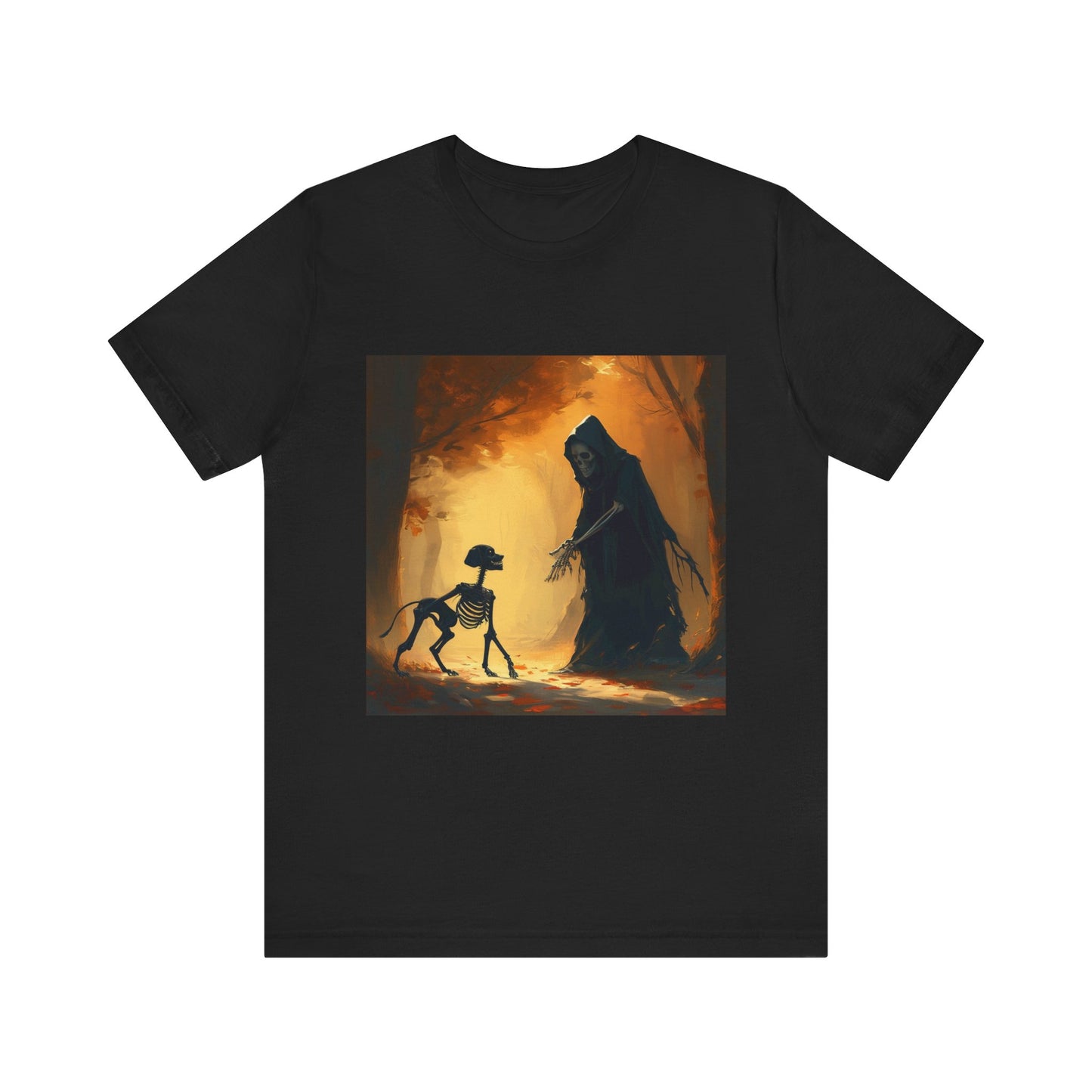 Grim Reaper Playing Fetch Unisex Jersey Short Sleeve Tee