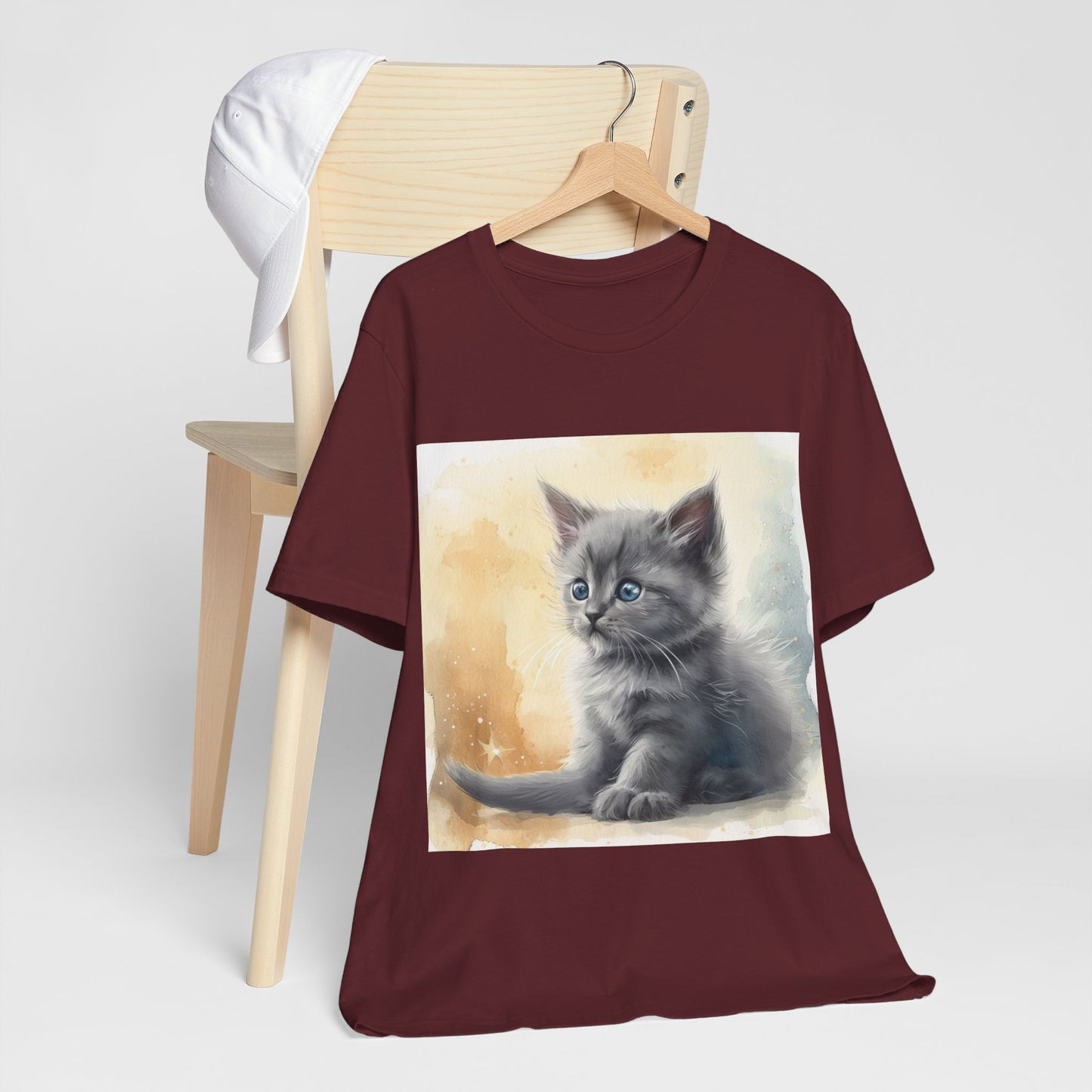 Fluffy Gray Kitten Unisex Jersey Short Sleeve Tee