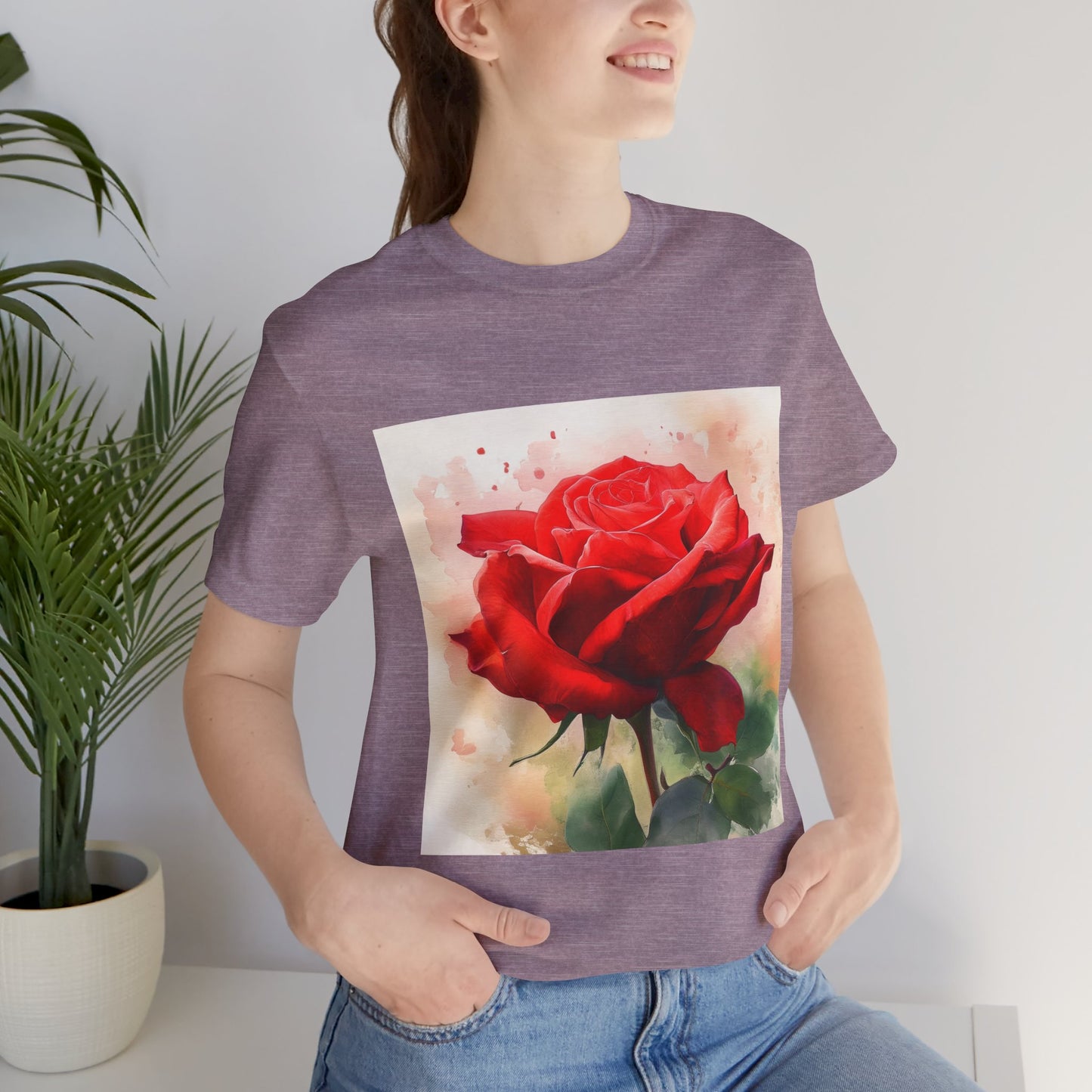 Ruby Bliss Unisex Short Sleeve Tee - Floral Art Top for Nature Lovers