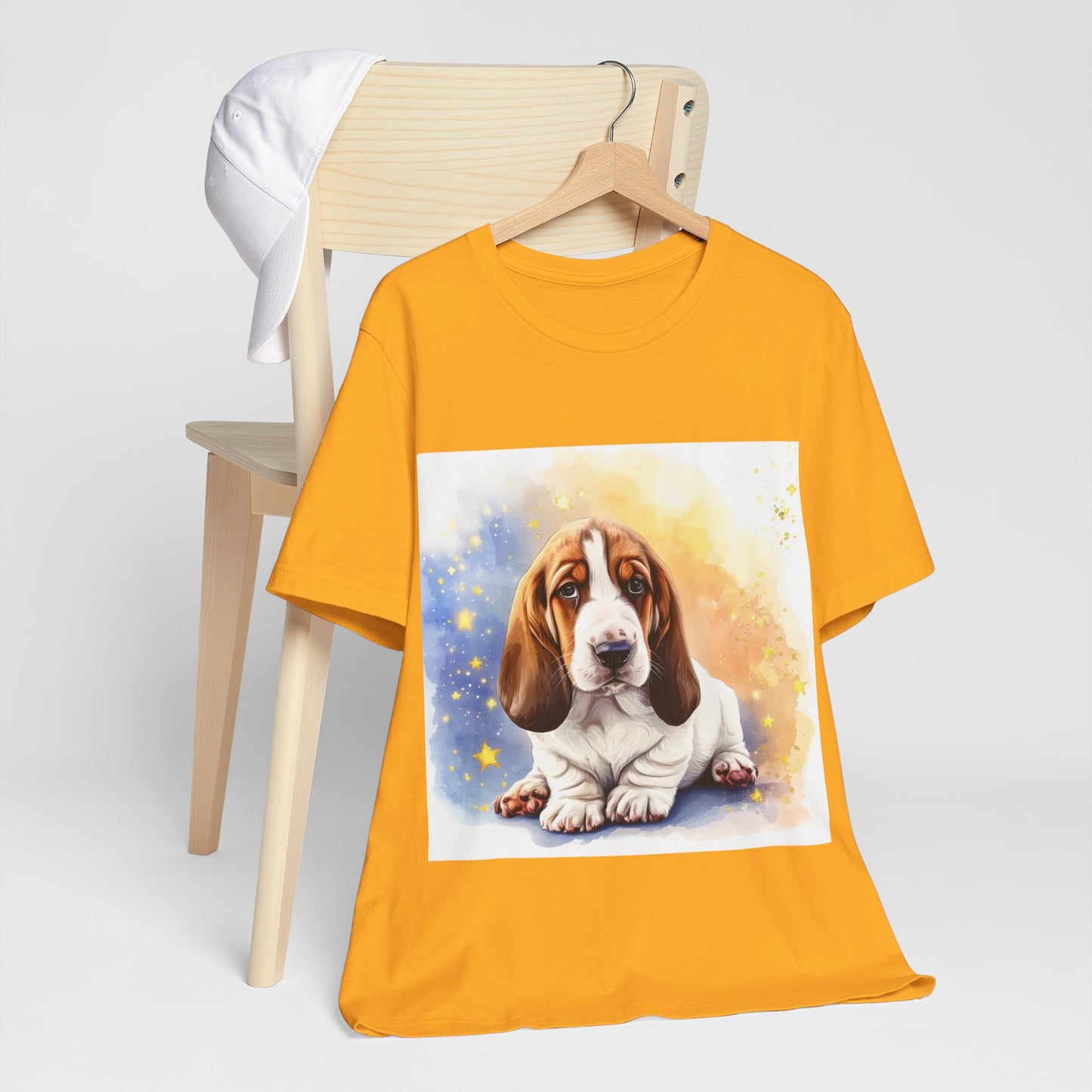 Watercolor Basset Hound Unisex Jersey Short Sleeve Tee