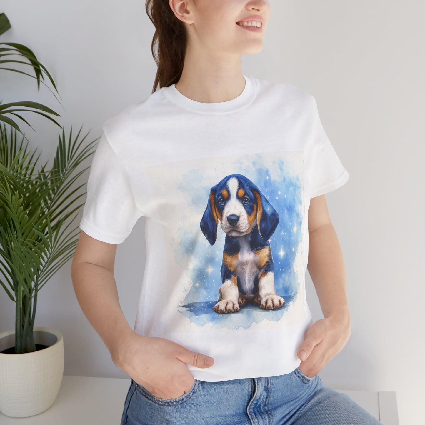Blue Tick Puppy Unisex Jersey Short Sleeve Tee