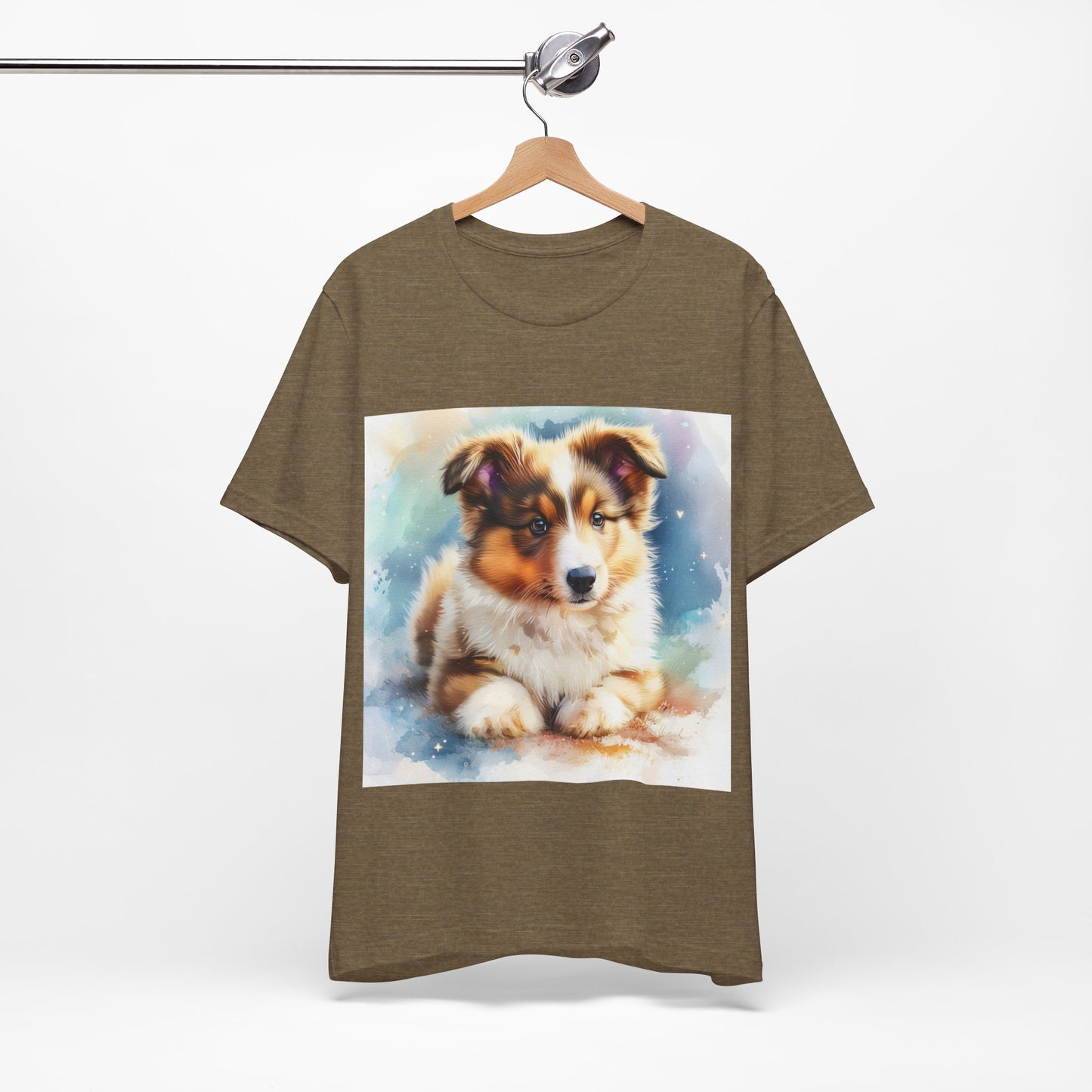 Watercolor Shetland Sheepdog Unisex Jersey Short Sleeve Tee