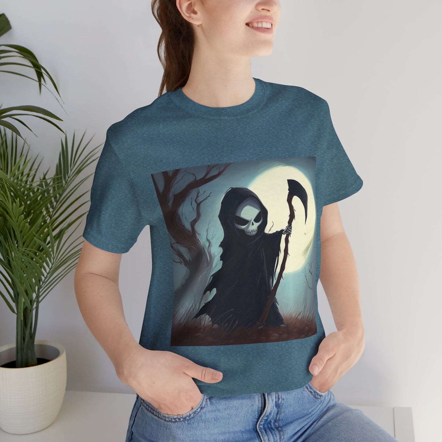 Dark Cute Grim Reaper Unisex Jersey Short Sleeve Tee