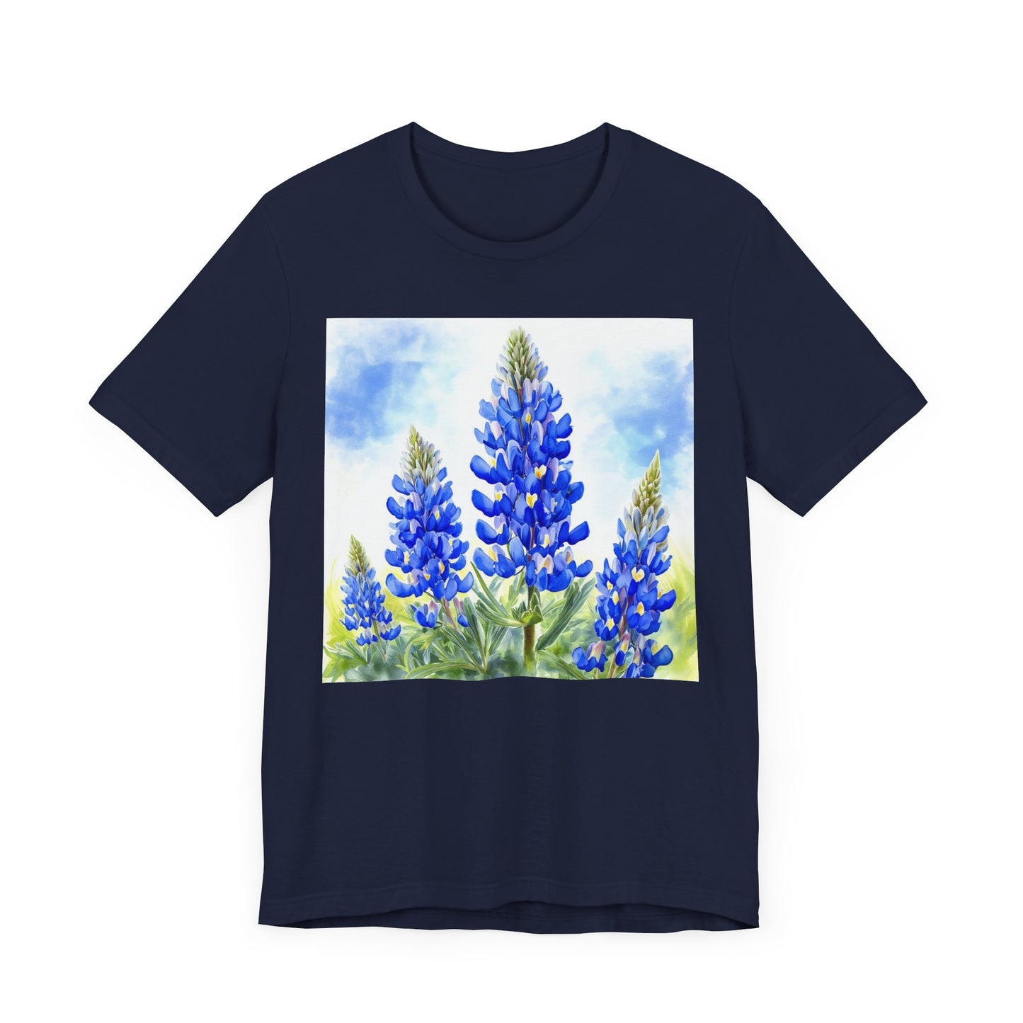 Bluebonnet Fields Unisex Jersey Short Sleeve Tee - Nature Inspired Botanical Art