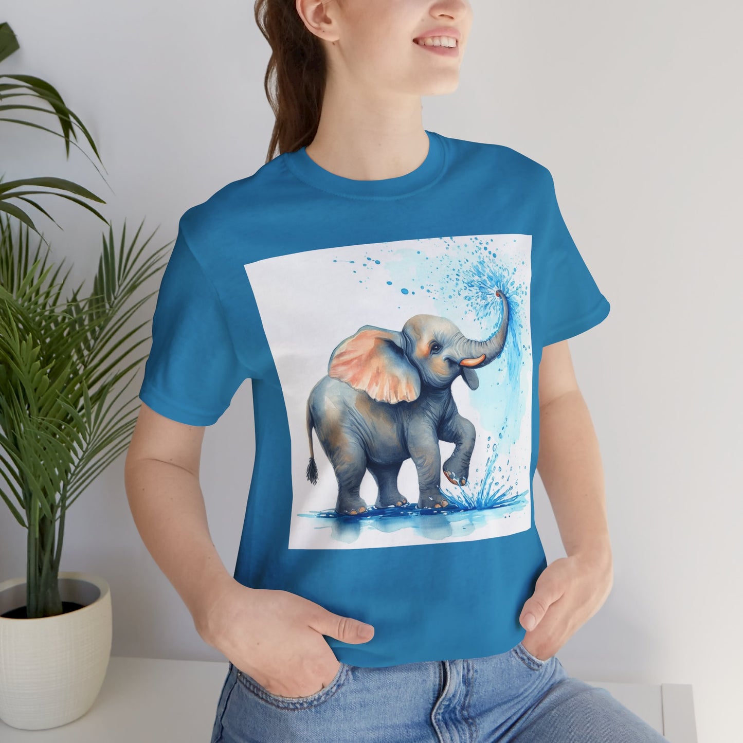 Adorable Elephant Splash Unisex Tee