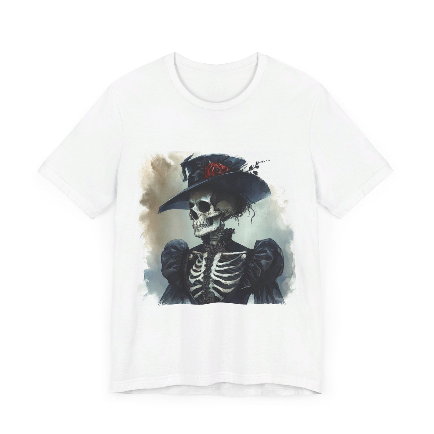 Rose Hat Skeleton Unisex Jersey Short Sleeve Tee