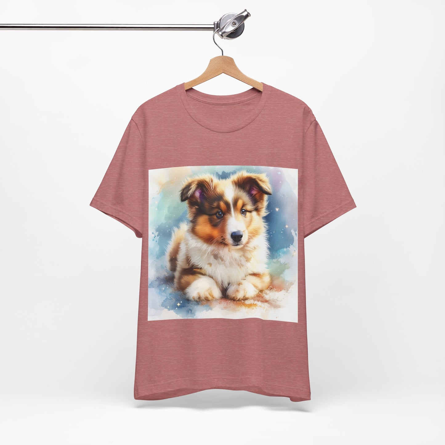 Watercolor Shetland Sheepdog Unisex Jersey Short Sleeve Tee