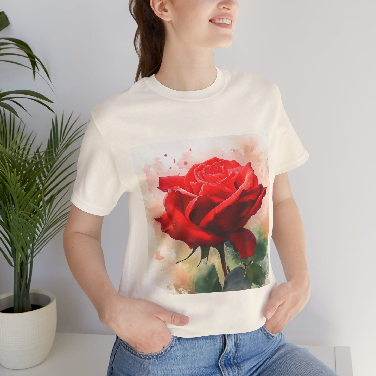 Ruby Bliss Unisex Short Sleeve Tee - Floral Art Top for Nature Lovers