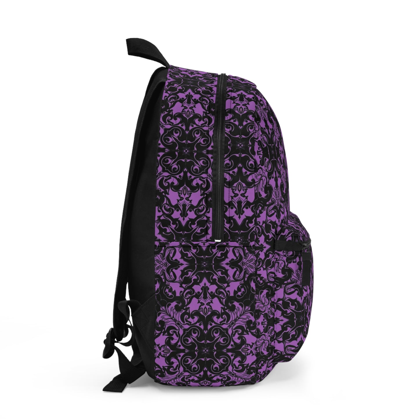 Gothic Dark Purple Floral Backpack – Stylish & Functional for Daily Use