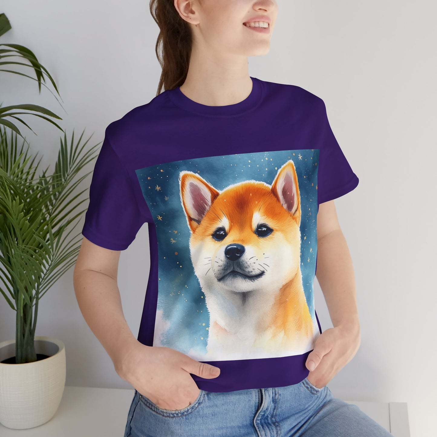 Starry Shiba Inu Unisex Jersey Short Sleeve Tee