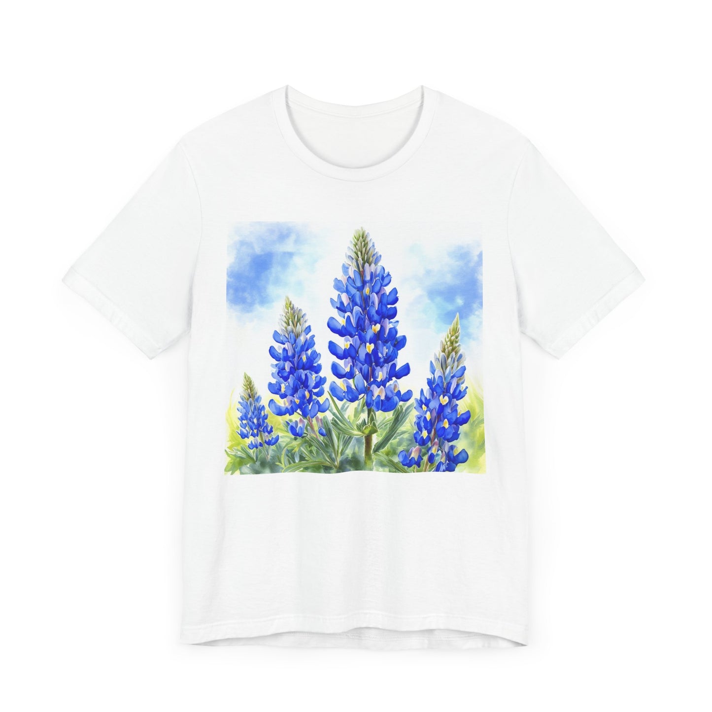 Bluebonnet Fields Unisex Jersey Short Sleeve Tee - Nature Inspired Botanical Art