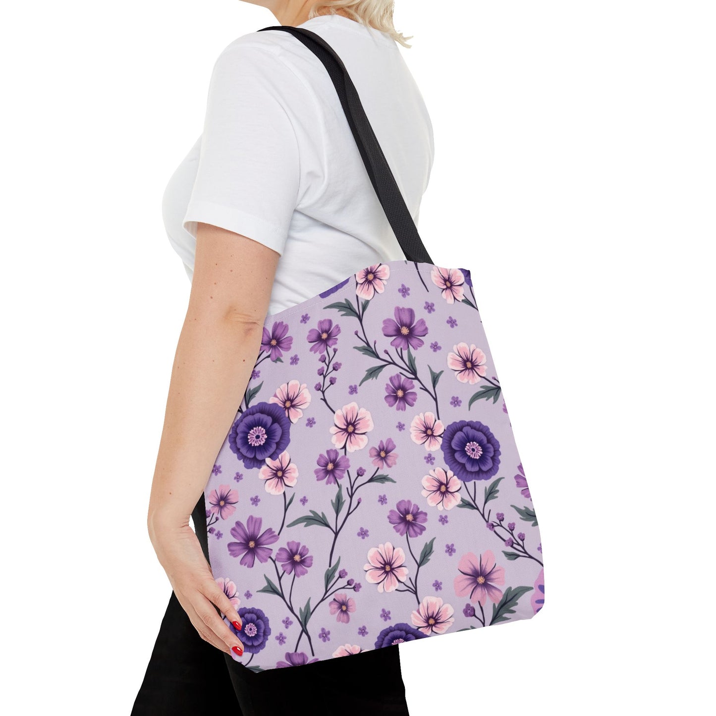Floral Purple Tote Bag - Stylish and Eco-Friendly for Everyday Use