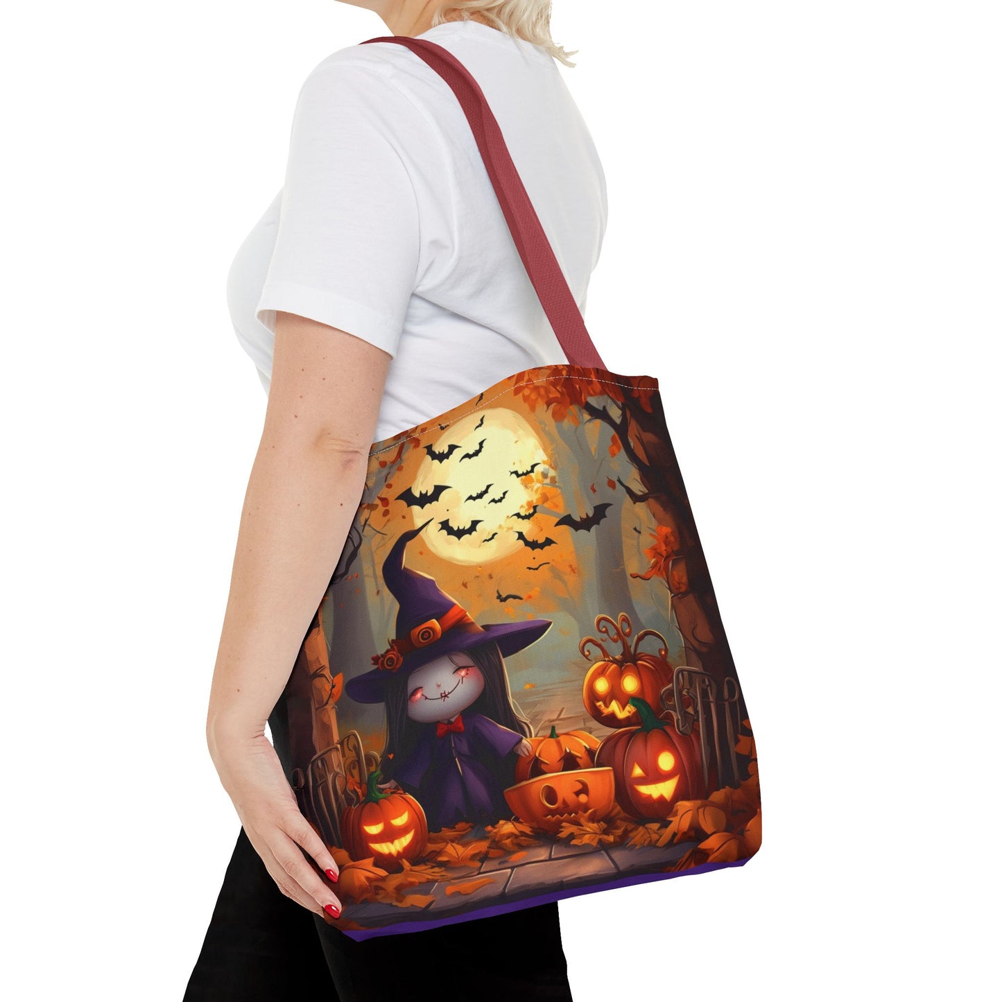 Spooky Cute Witch Tote Bag (AOP)