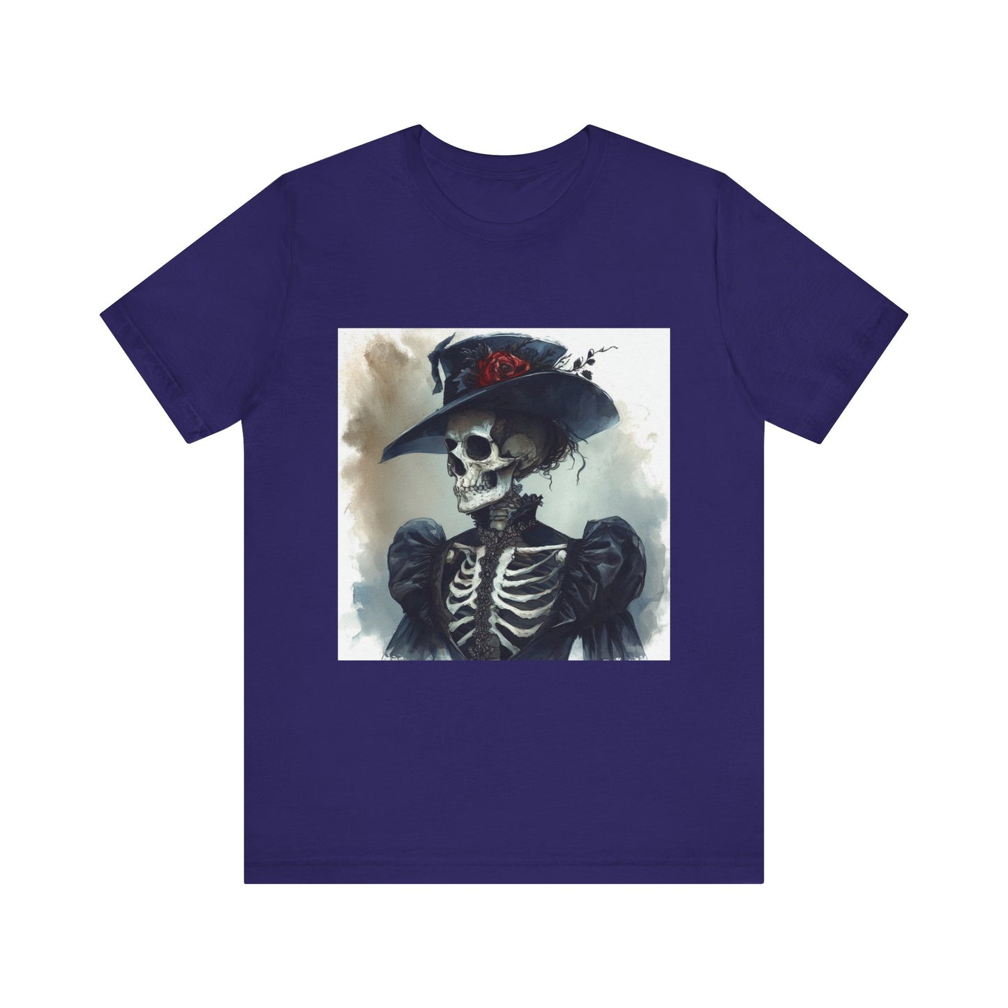 Rose Hat Skeleton Unisex Jersey Short Sleeve Tee