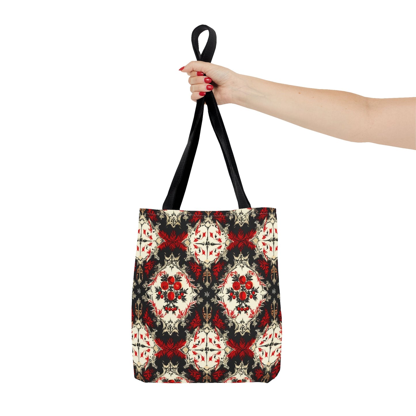 Dark Poinsettia Pattern Tote Bag (AOP)