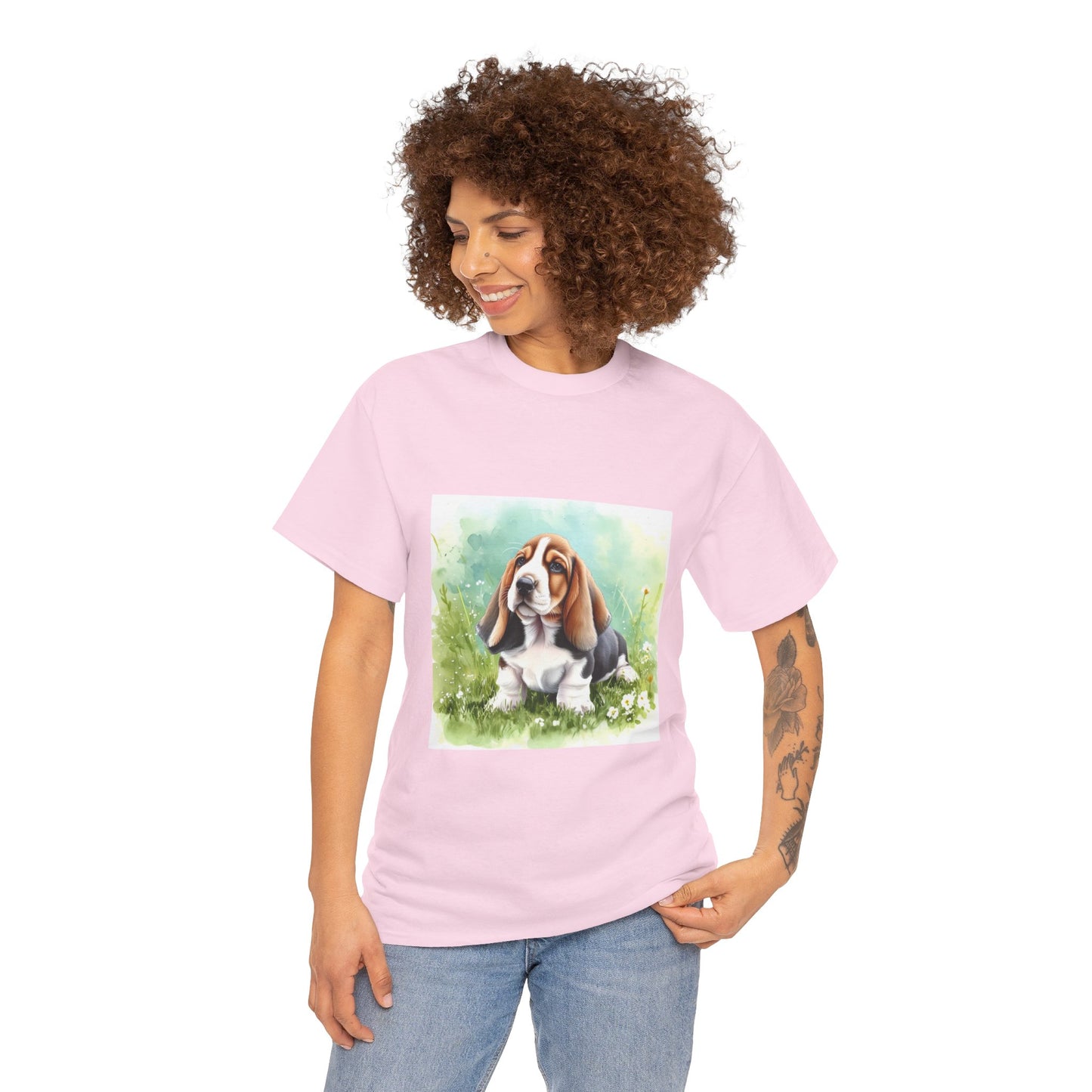 Basset Hound Unisex Heavy Cotton Tee