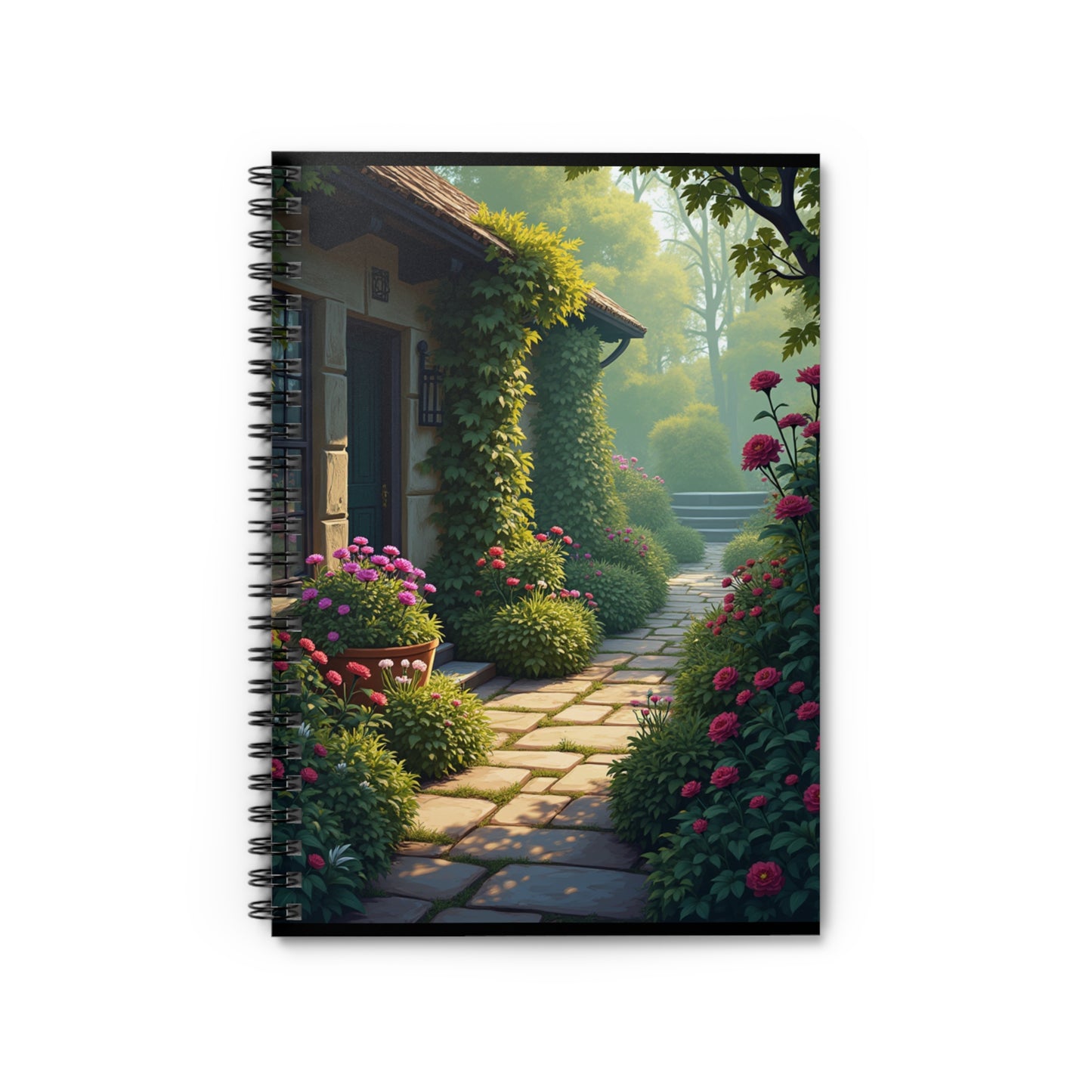 Tranquil Garden Spiral Notebook - Ruled Line for Nature Lovers and Journaling