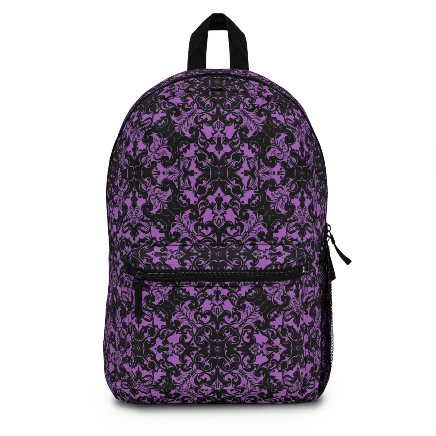 Gothic Dark Purple Floral Backpack – Stylish & Functional for Daily Use