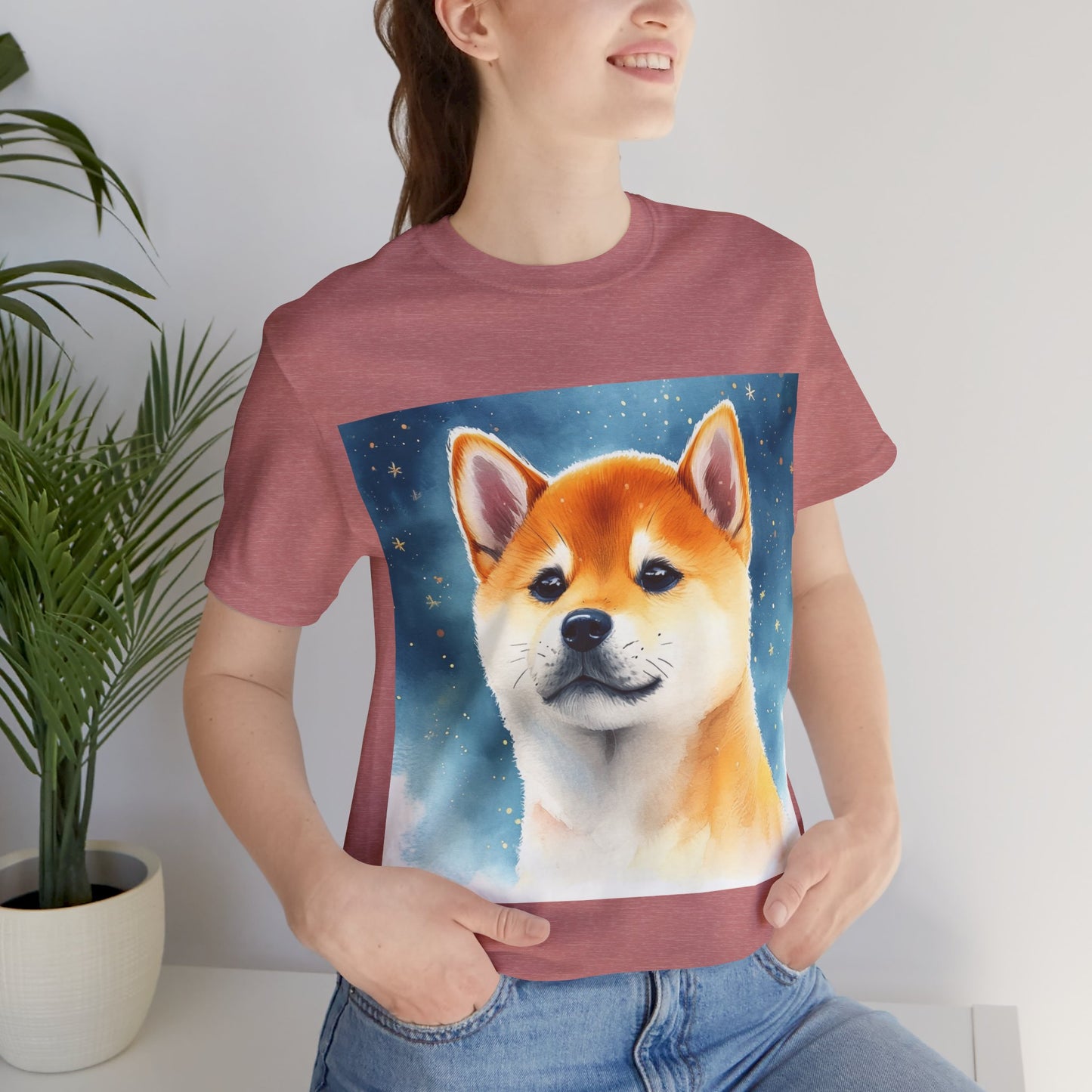 Starry Shiba Inu Unisex Jersey Short Sleeve Tee