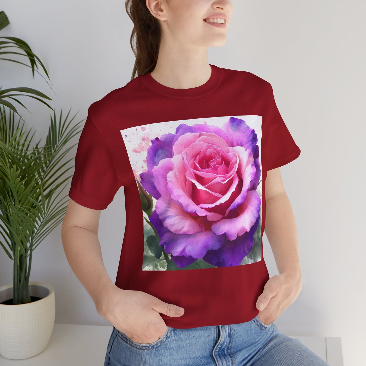 Rose Garden Unisex Jersey Tee - Vibrant Rose Design