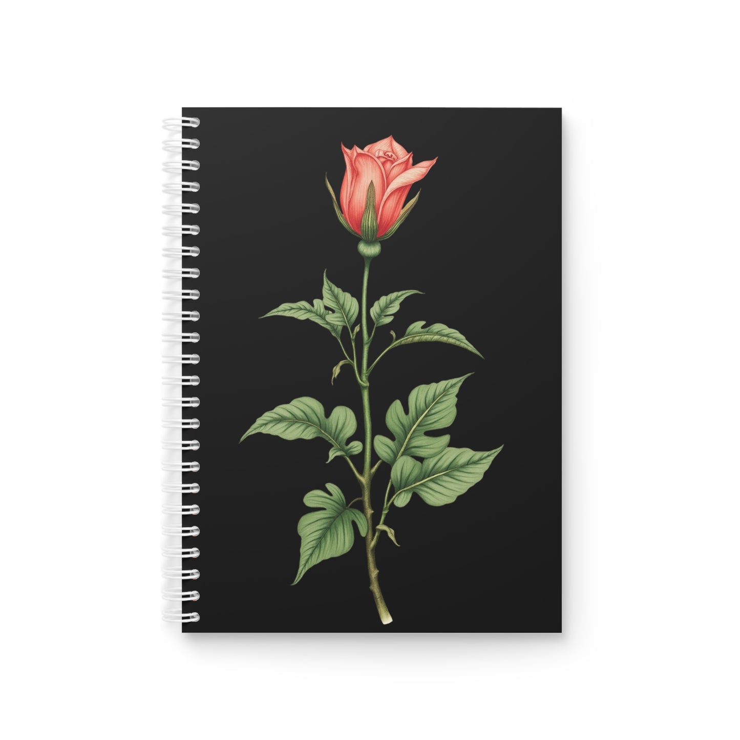 Elegant Rose Drawing Spiral Notebook - Floral Design for Writers and Artists