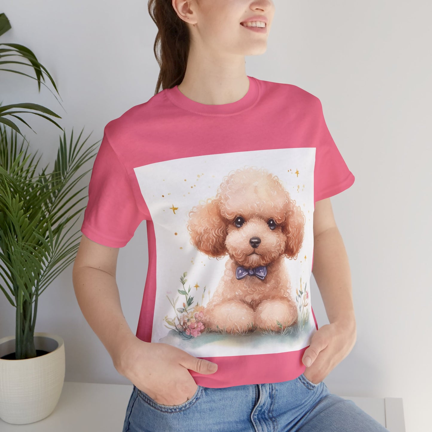 Cute Poodle Unisex Jersey Short Sleeve Tee