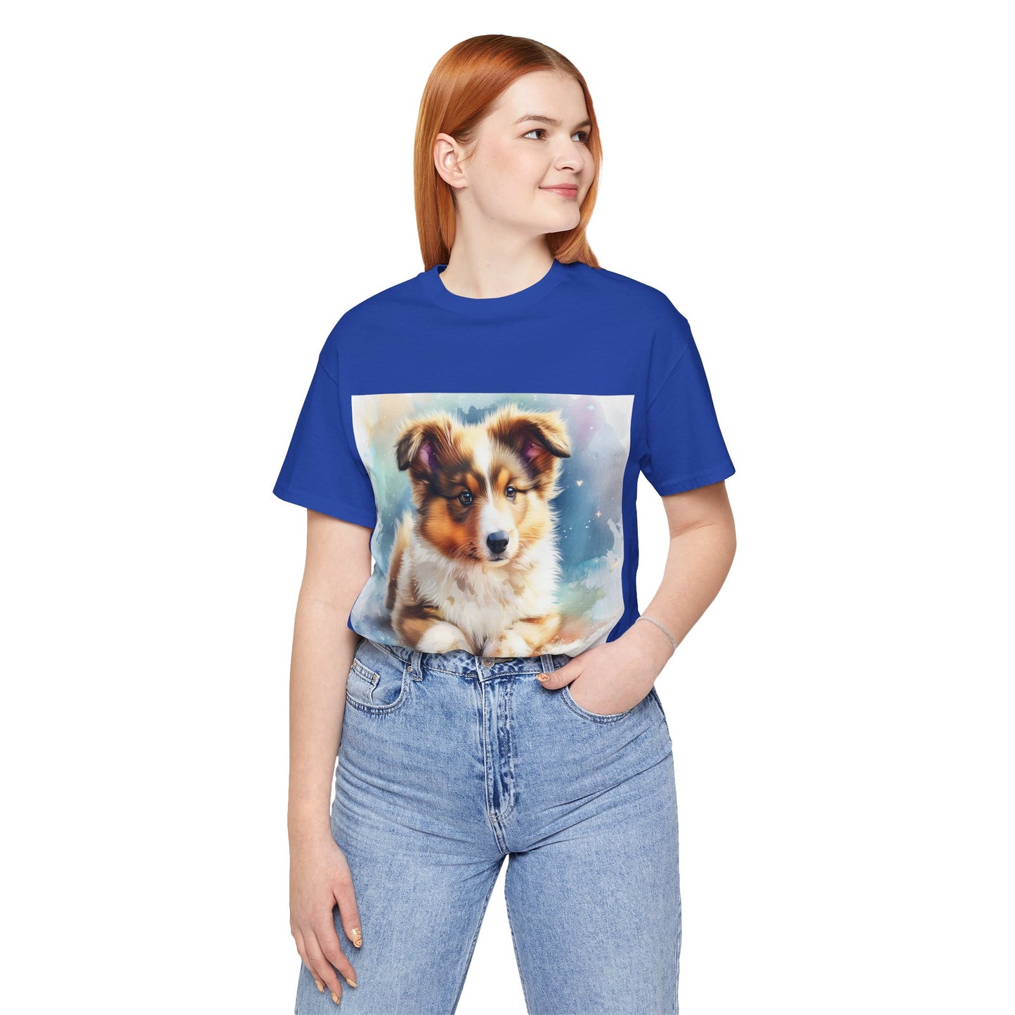 Watercolor Shetland Sheepdog Unisex Jersey Short Sleeve Tee