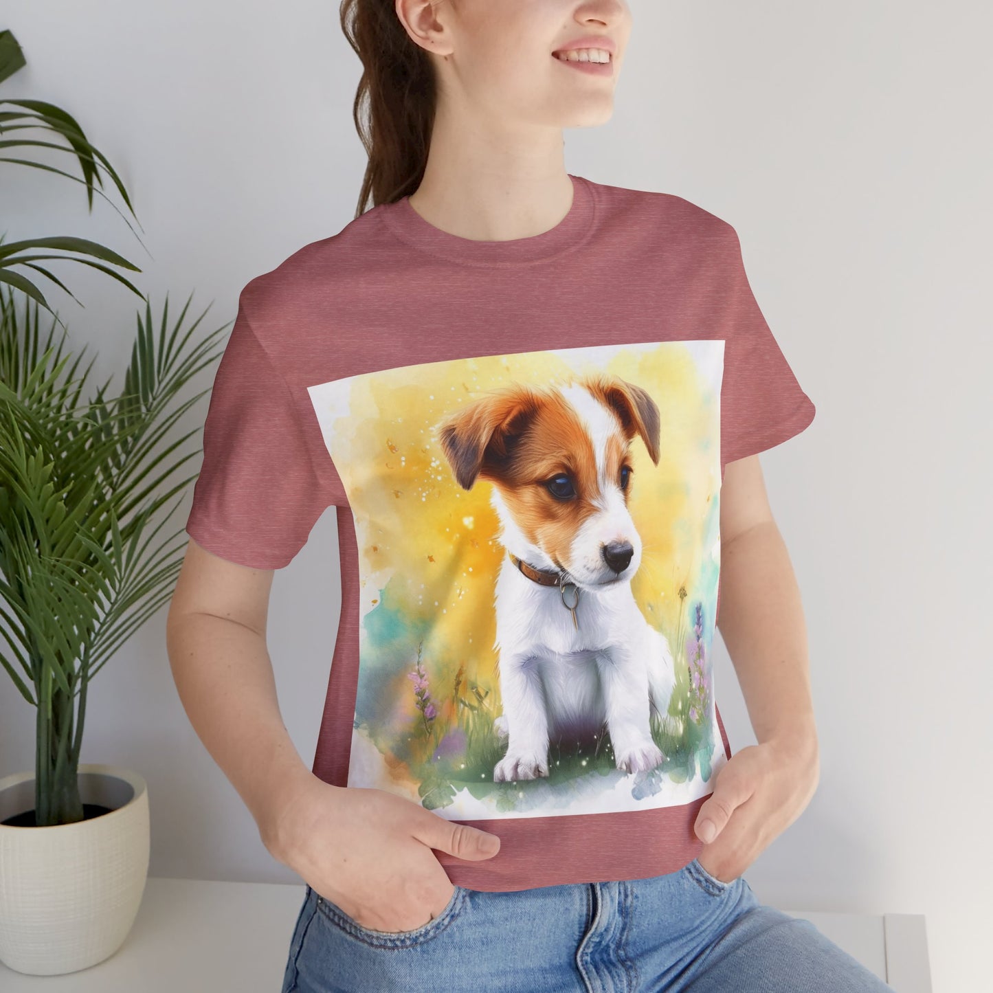 Fuzzy Jack Russell Unisex Jersey Short Sleeve Tee