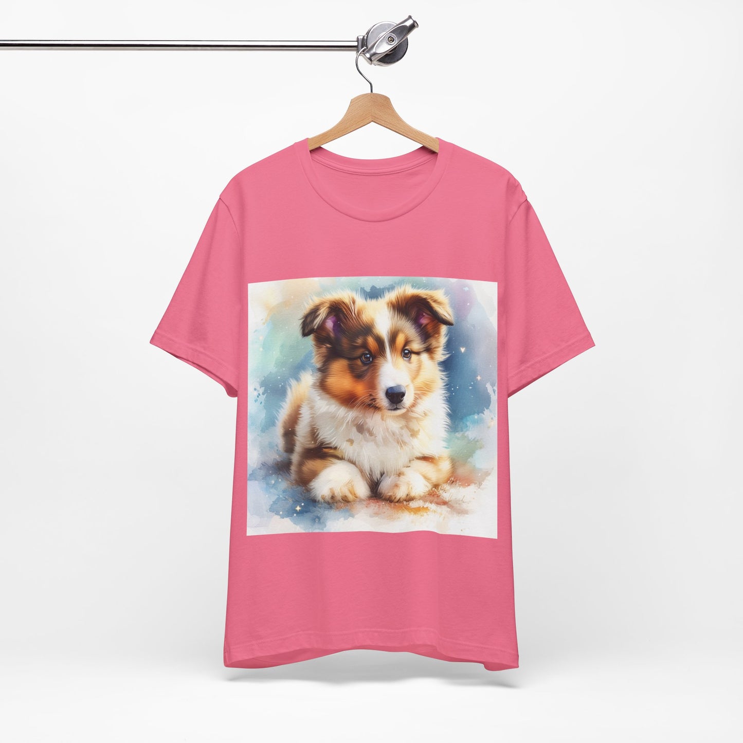 Watercolor Shetland Sheepdog Unisex Jersey Short Sleeve Tee