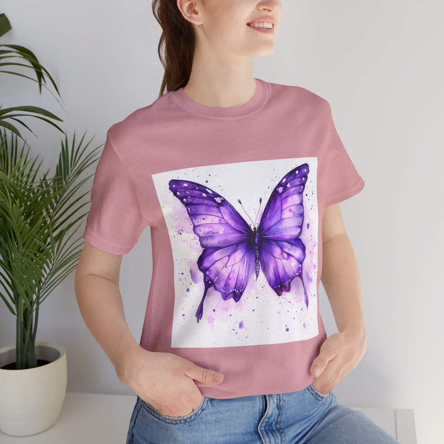 Purple Butterfly Dreams Unisex Jersey Tee - Inspirational Garden Apparel