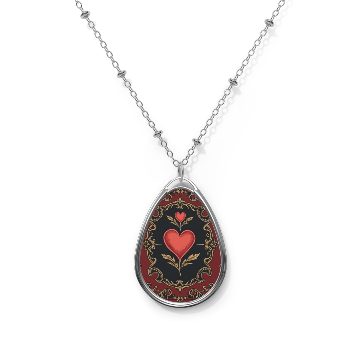 Love is Blooming Valentine's Oval Necklace