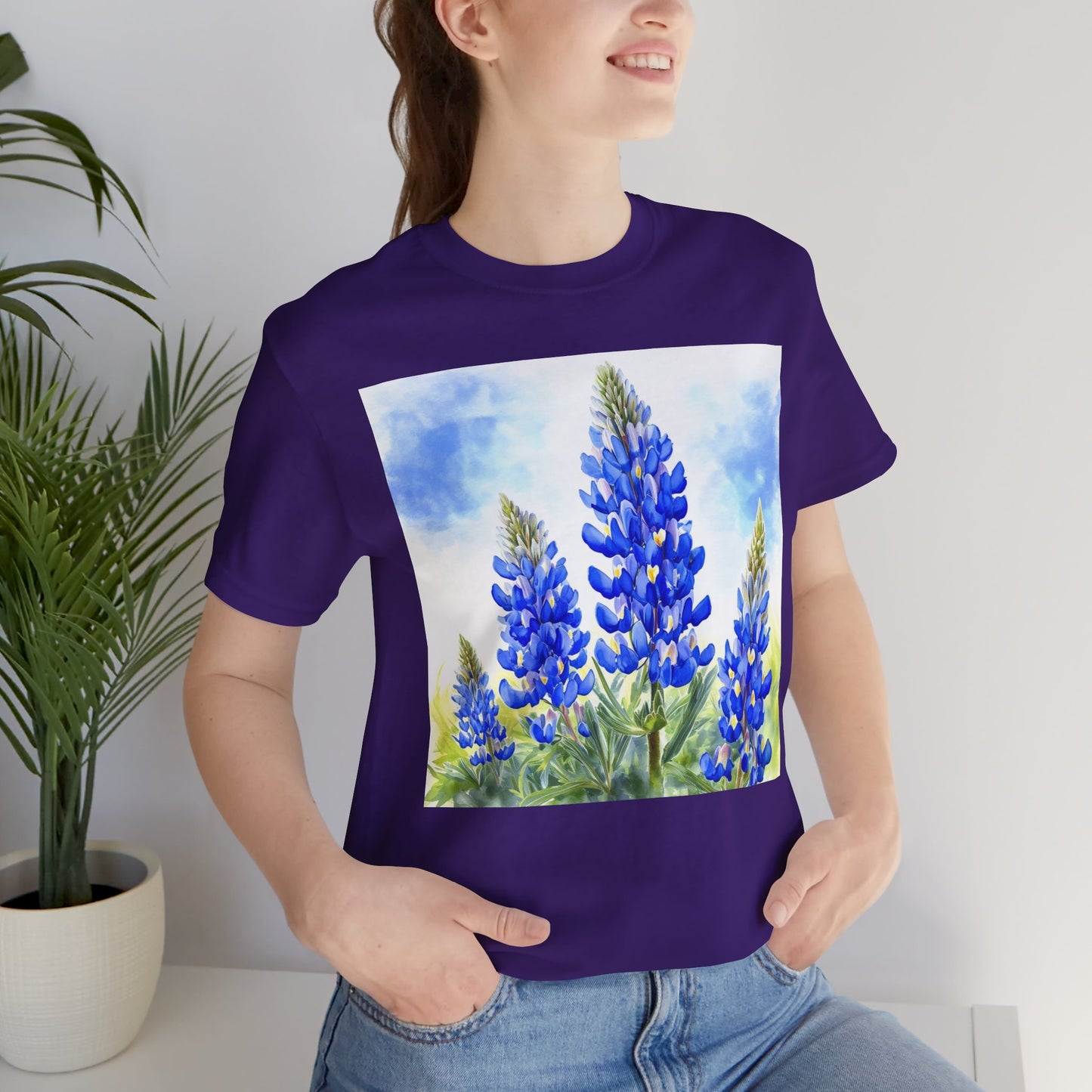 Bluebonnet Fields Unisex Jersey Short Sleeve Tee - Nature Inspired Botanical Art